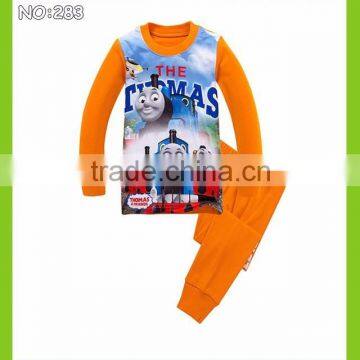 2015 new kids thomas pajamas sets baby printed sleepwear boys train styling pijamas children 100% cotton pyjamas nightwear