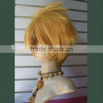 golden wigs japanese hot cosplay wig synthetic hair wigs for men