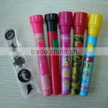 plastic children Logo projection flashlight