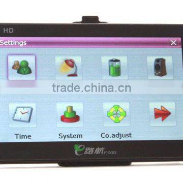 7'inch TFT screen gps navigation,Sirf AtlasV,600MHz,800*400pixels,support RM/RMVB/WMV9/Mpeg4/Asf/AVI/Mp3/Wav /Jpg/Gif ,TF slot