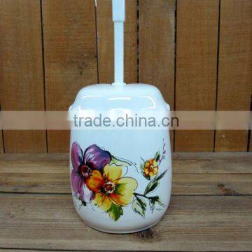 DFC Ceramic Bathroom Toilet Brush Holder with Brush for Hotel