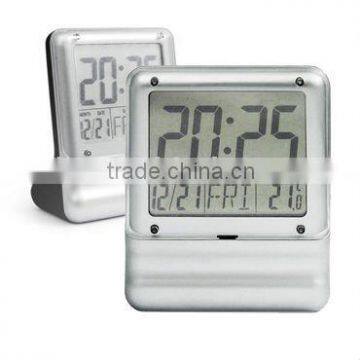 Folderable digital weather calendar clock