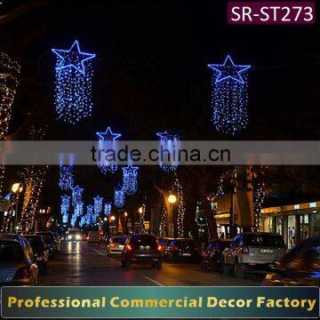 Customize commercial cross road blue shooting star motif for holiday decoration