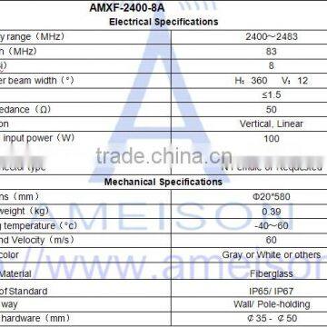 2.4G 2400 - 2483 MHz 8dBi Omni Directional Outdoor Fiberglass Antenna photo-4