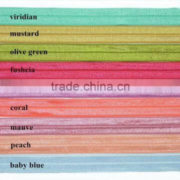 Wholesale high quality solid FOE fold over elastic 5/8" Elastic FOE band,hair accessies suppier