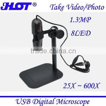 High resolution 25-600 digital camera usb microscope