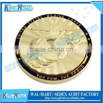 Soft Enamel With Epoxy Domed Brass Navy Coin photo-6