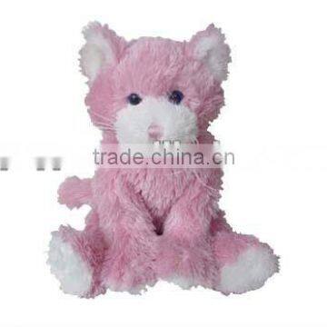 30cm lovely and soft plush stuffed pink sitting cat toy