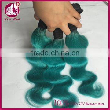 Best selling 100% natural indian color 1b teal two tone human hair weave price list no tangle no shed