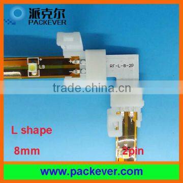 8mm width single color LED strip 2 pins L shape connector