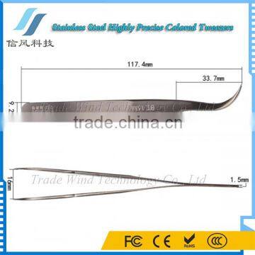 BST-158A Highly Precise Stainless Steel Curved Tweezers Tool Dark Gray photo-2