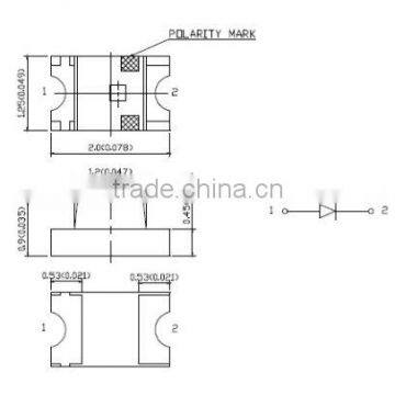 OEM Factory Green Color 330mcd 0805 and 2012 SMD LED photo-2