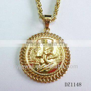 Wholesale coin pendent necklace initial necklace charm custom