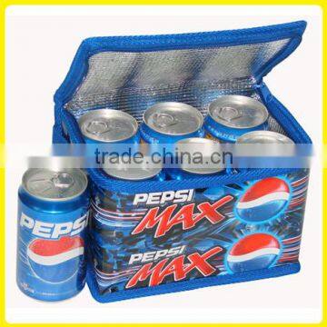 Pepsi Max Leak Proof PVC Lining Insulated Trunk Cooler Bag 12 Cans Pk Insulated Delivery Bag