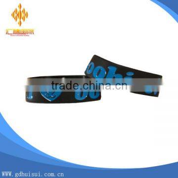 Top sale blue logo customized cheap custom silicone sport bracelet