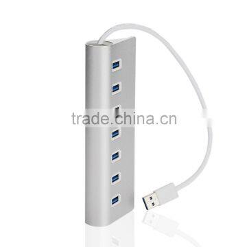 7 Ports Aluminum USB 3.0 Hub Portable Hub for Apple Macbook Pro Mac PC Laptop Transfer up 5Gbps