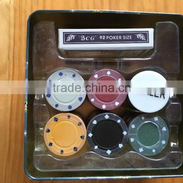 120 poker chips,poker tin set,custom poker chips set with poker.