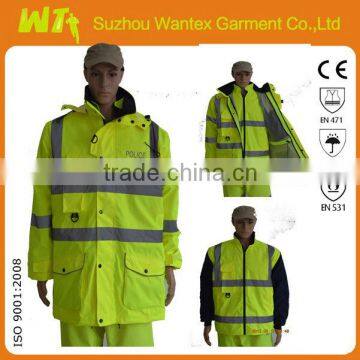 Hot item 7 IN 1 High visibility Yellow reflective jacket