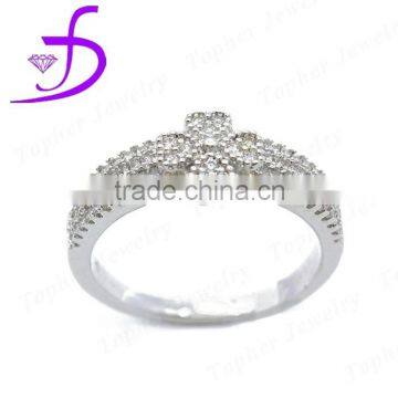 China factory direct sale 925 silver women flower ring with CZ stone