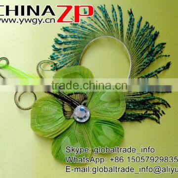 Leading Supplier CHINAZP Wholesale High Quality Dyed Green Trimmed Short Peacock Feathers for Earrings photo-5