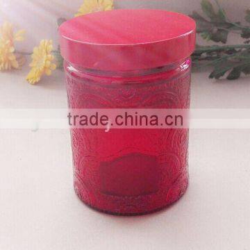 Hot sale glass bottle cosmetic morocco with metal lid and glass jar cosmetic with bath salt