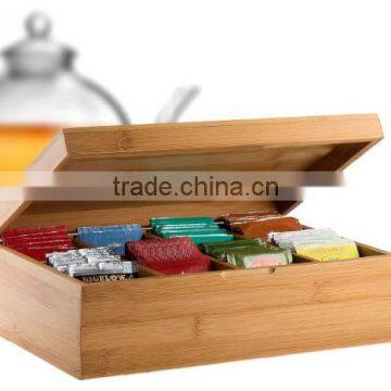 hot selling FSC&BSCI bamboo wooden tea bags packaging storage chest box