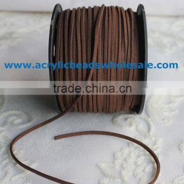 3mm wide faux suede lace cord coffee color faux leather cordfor DIY faux leather bracelet jewelry