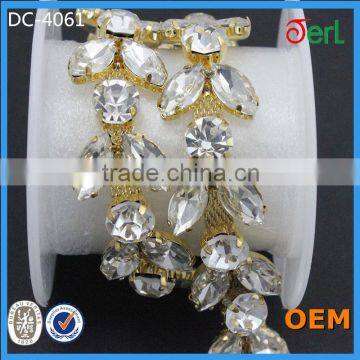 Wholesale Hot Selling Bling Bling Rhinestone Bridal Glass Trimmings Chain photo-3