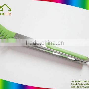 Hot sale High quality durable stainless steel TPR handle nylon kitchen food tongs