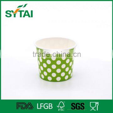 Custom logo dot design double pe coated disposable ice cream paper cups