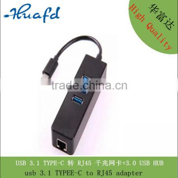 high speed gigabit 3 ports usb 3.1 ethernet hub for Macbook