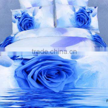 2014 big flower3d hot selling 4pcs bedding set, 100%cotton reactive twill wholesale