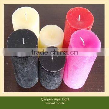 low temperature frosted pillar church candle