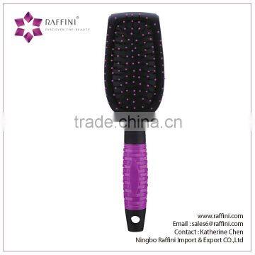 Professional Factory SupplyPlastic with rubber coating finishcushion hairbrush