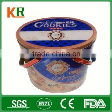 big round airtight cookie tin bucket