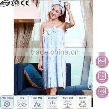 lady blue turkish microfiber bathrobe