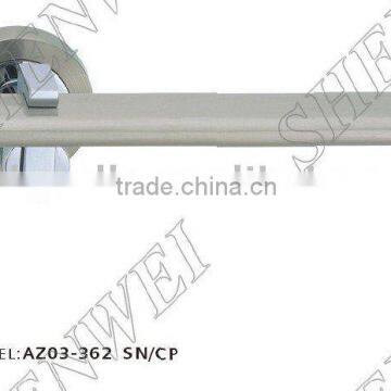 AZ03-362 SN/CP zinc alloy door handle on rose