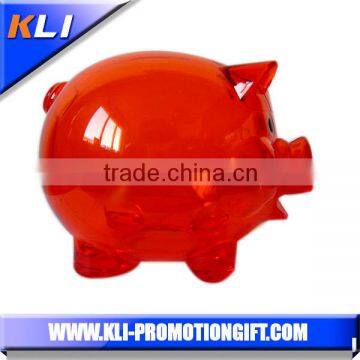 Lovely gift plastic transparent large plastic piggy bank