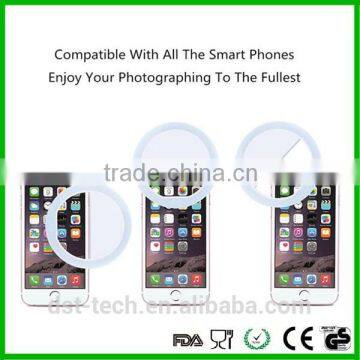 Fashion LED Selfie Ring Light 3-Level Brightness LED Clip On for Iphone,Blackberry, Samsung Galaxy photo-5