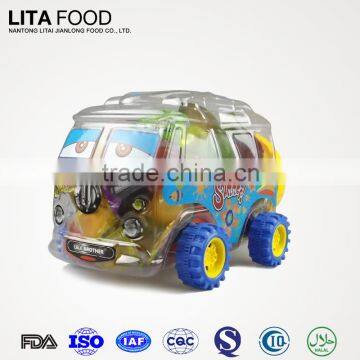 Big school car kids toys with mini fruit candy plastic jelly cup