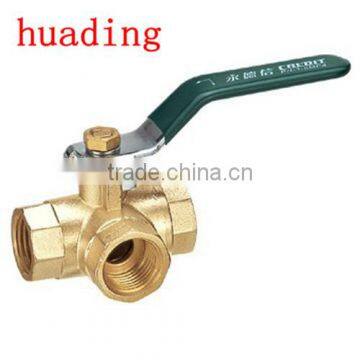 high quality brass ball valve , 3 way ball valve ,good thickness with PN 15 20 25 32 40 50 ,1/4" 3/8" SIZE