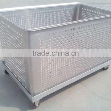 Aluminum cargo transfer container, aluminum perforated sheet storage box