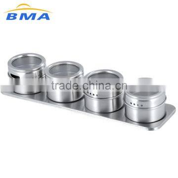 4 PCS Stainless Steel Spice Jar Set/Magnetic Condiment Set photo-2