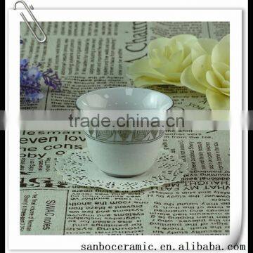 Cheap 50ML Porcelain White Printing Tea Cup For Wholesale