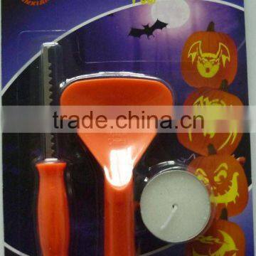 Halloween party deluxe pumpkin carving kit 3pcs carving tool set