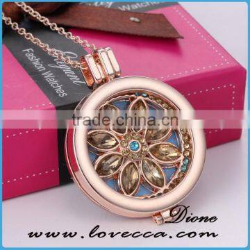Best Selling Products 35mm Aromatherapy Lockets Essential Oil Diffuser Diamond Necklace photo-5