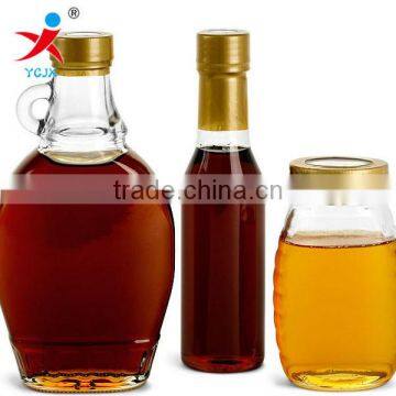 honey bottle craft glass hearts bottle of 300 ml, heart-shaped bottle