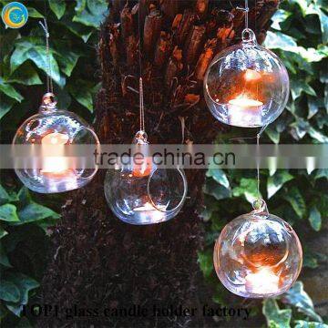 Round Ball Shaped Antique Glass Candle Holder photo-3