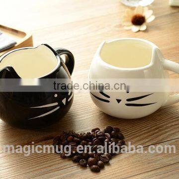 Creative Gift Cartoon Black and White Ceramic Cat Mug photo-3