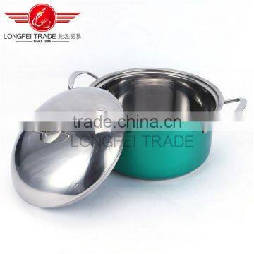 Hot Selling 3pcs Colorized Stainless Steel Soup Pot Kitchen Cookware With Decal photo-4